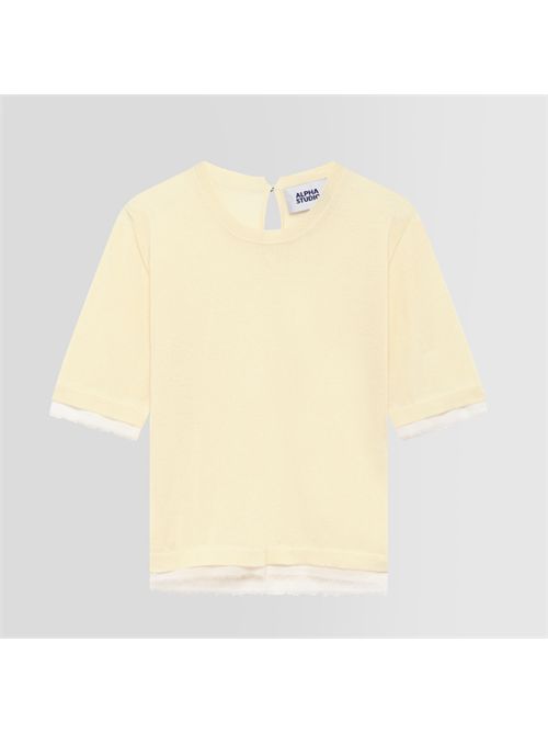 Girocollo M/Maniche Mix Fabric Alpha Studio ALPHA STUDIO | AD-6070C-2012